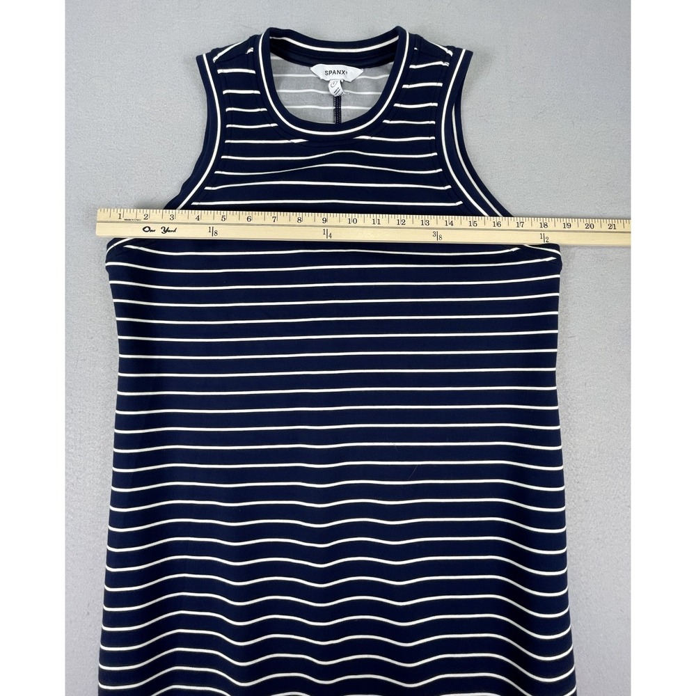 Spanx Maxi Dress Womens Small Navy Striped AirEssentials Sleeveless Tank Knit - Picture 5 of 6